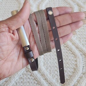 Brown / Woven Metal Chain Belt Size M/L